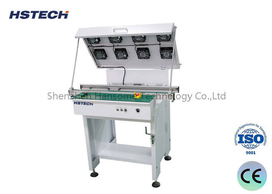 Good price Smooth Transportation SMT Cooling Conveyor with Fans Tower Light and Anti Static Flat Belt online