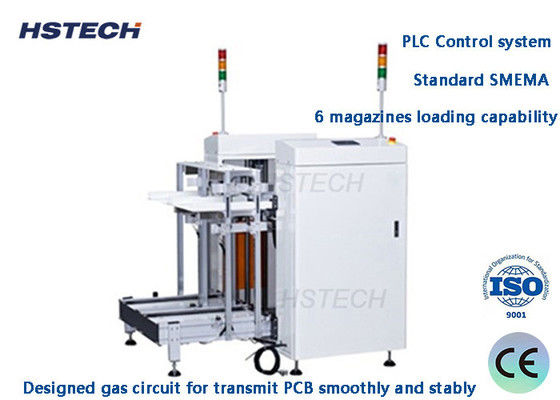 Good price PLC Control Double Track Unloader with 6 Magazines Loading Capability for SMT Production online
