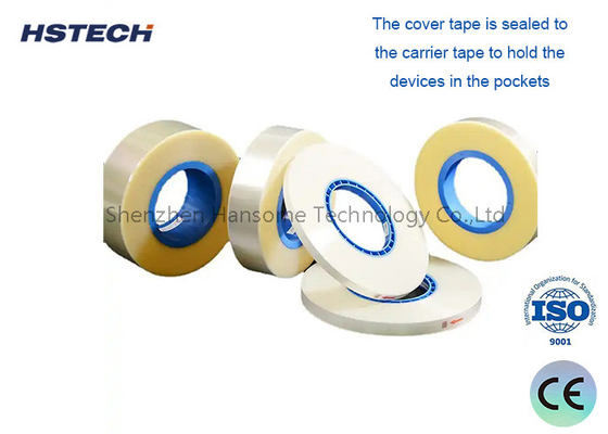 Transparent Hot Sealing PET Material, 0.2Mpa Sealing Pressure, Width 9.3mm SMD Component Counter Cover Tape