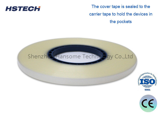 Transparent Hot Sealing PET Material, 0.2Mpa Sealing Pressure, Width 9.3mm SMD Component Counter Cover Tape