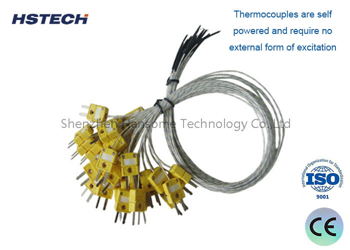 Thermocouple with Connector, 0-1000°C Use Temp, Ceramic/Plastic