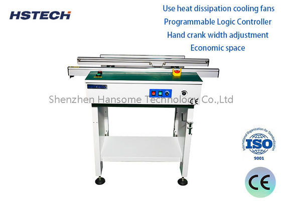 Good price Stainless Steel Hand Crank Width Adjustable PCB Transporting Conveyor with ESD Flat Belt online
