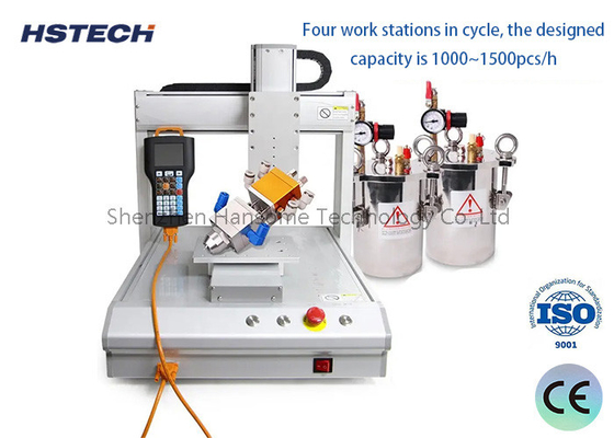 Good price LED Bulb Glue Dispensing Machine with Four-station Round, Text Demonstration Programmer, and 300RPM Motor Speed online