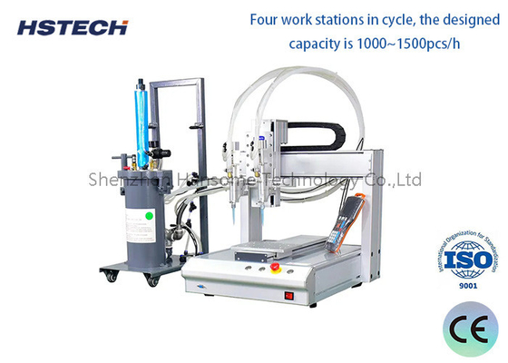 Good price 0~300 RPM Motor Speed LED Bulb Glue Dispenser with Four Work Stations online