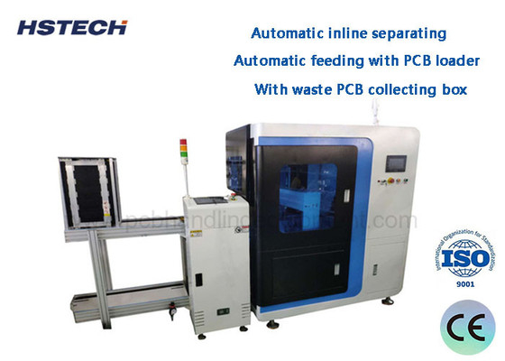 Good price Automatic Inline Separating 1.1KW Circular Blade Inline Vcut PCB Depaneling Machine With Waste PCB Collecting Box HS-F55 online