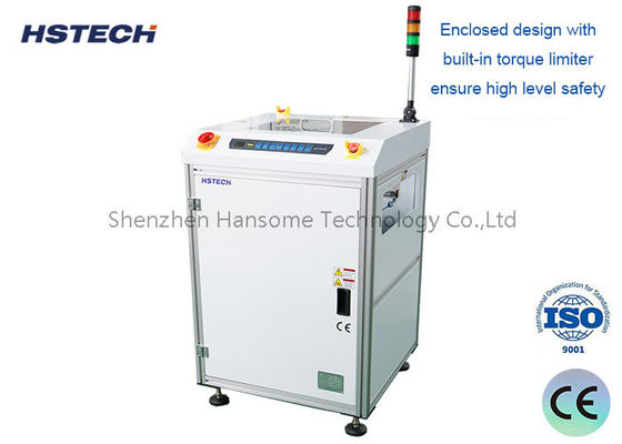 High Efficiency Enclosed PCB Turn Conveyor SMEMA Compatible PCB Handling Equipment