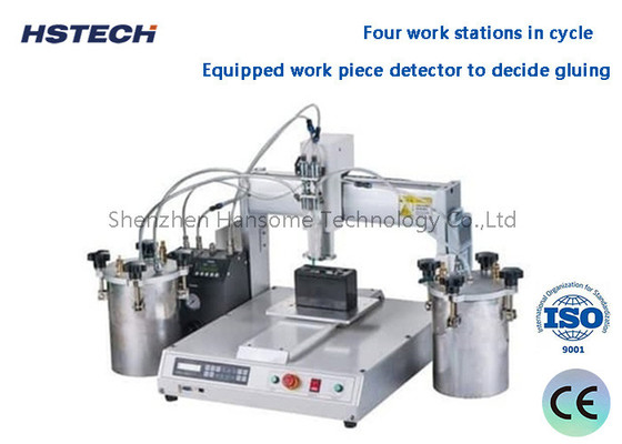 Good price Four Work Stations In Cycle Equipped Work Piece Detector  LED Bulb Glue Dispenser HS-D441 online